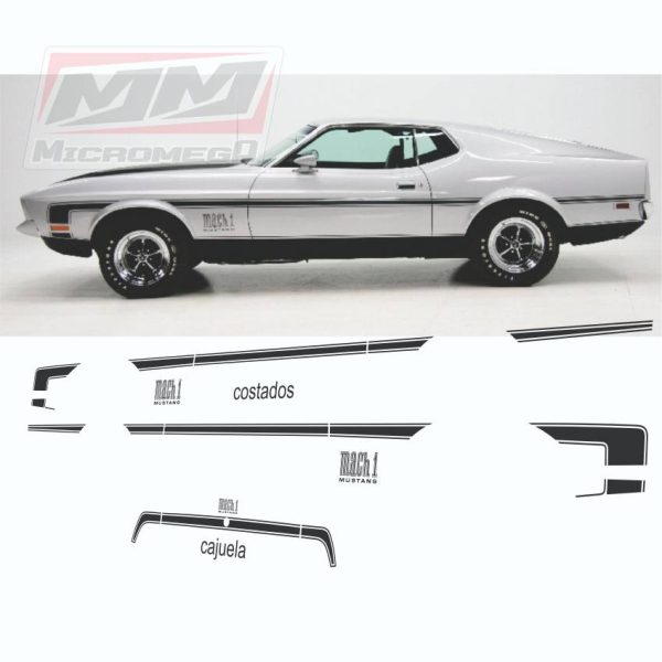 Calcas Sticker Calcomanias Mustang Mach 1 71-72