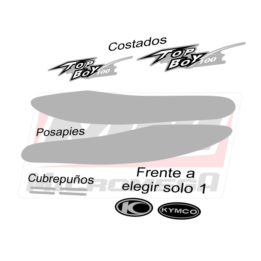 kymco top boy 100 gris diseño 1