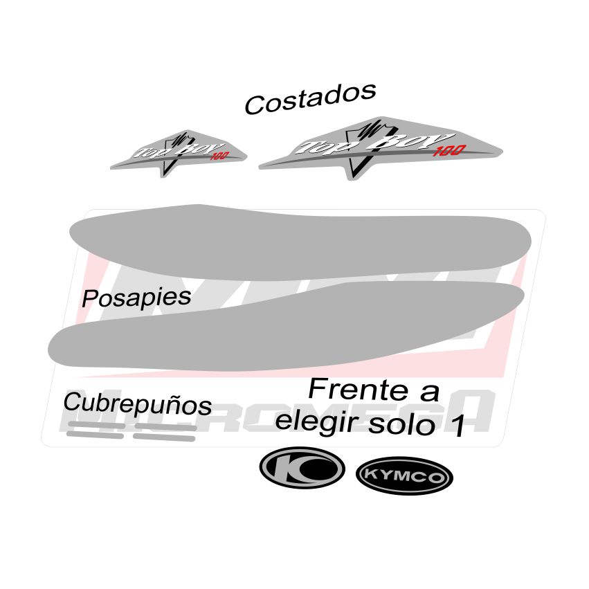 kymco top boy 100 gris diseño 3