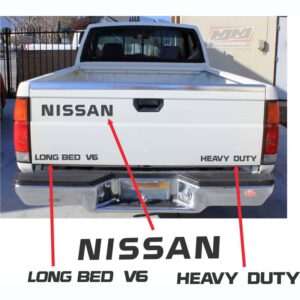 Calcas Sticker Calcomanías Nissan D21 Hardbody Long Bed Heavy Duty Batea