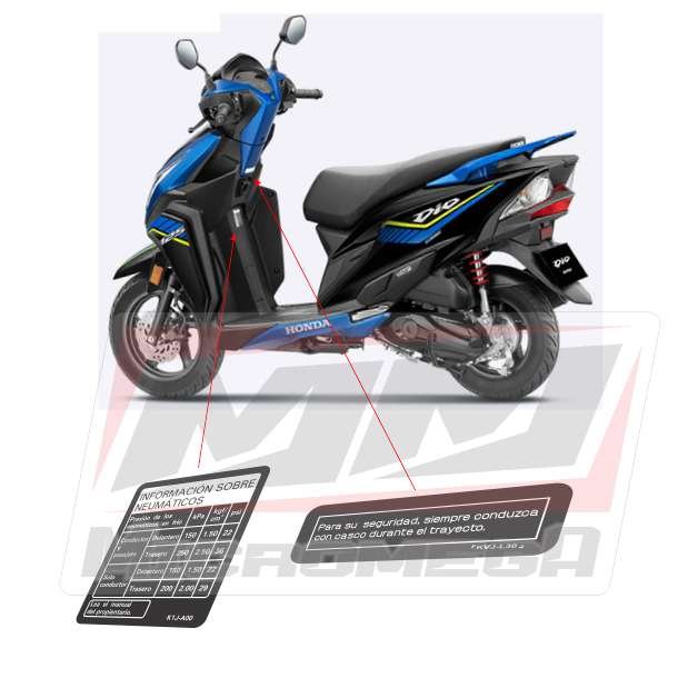 Honda Dio 125 Advertencia 2025 | Archivo Vectorial Digital CDR EPS Para Impresión Y Corte